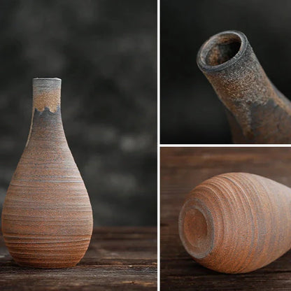 Handmade Classic Brown Table Vase Set